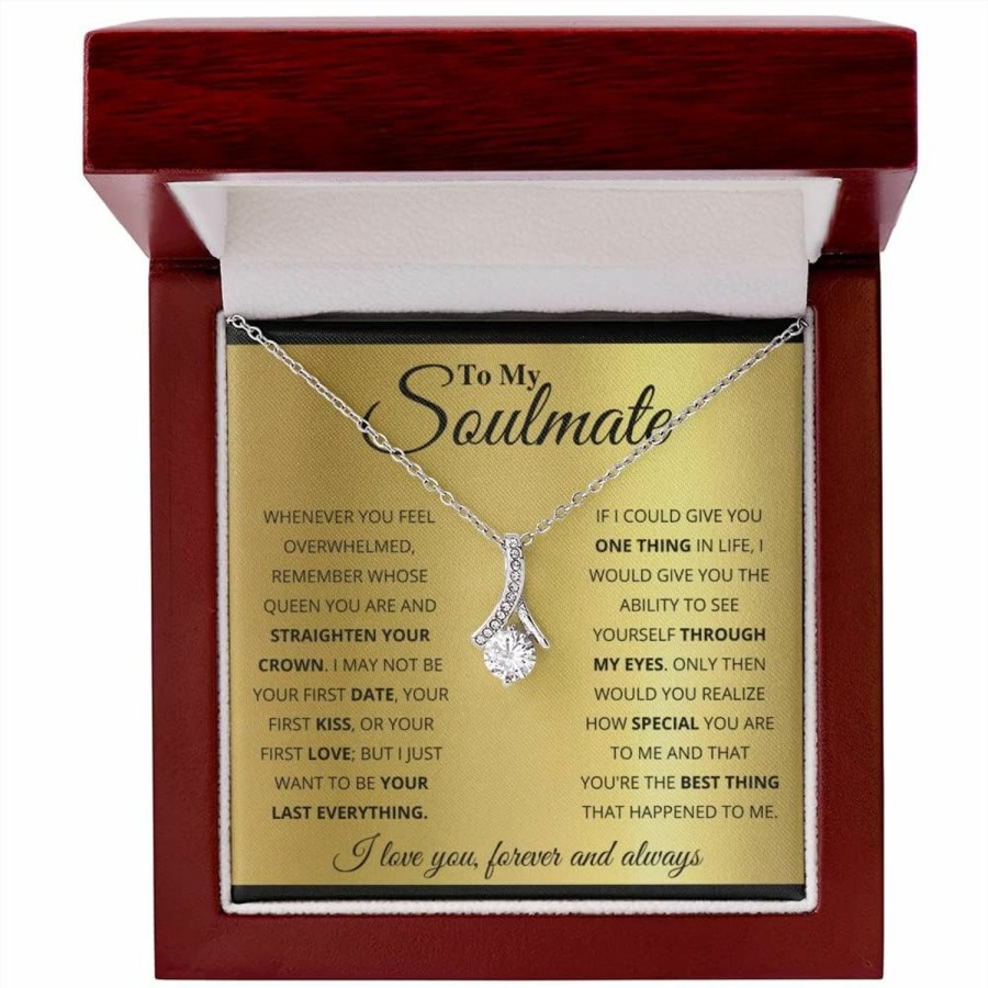 Necklaces | FG Family Gift Mall Fg Family Gift Mall Gifts For Wife Romantic, Wife Birthday Gift Ideas, To My Smoking Hot Wife Necklace, Necklace For Wife From Husband, Message Card And Gift Box (Led Box, Soulmate Gold Alluring)