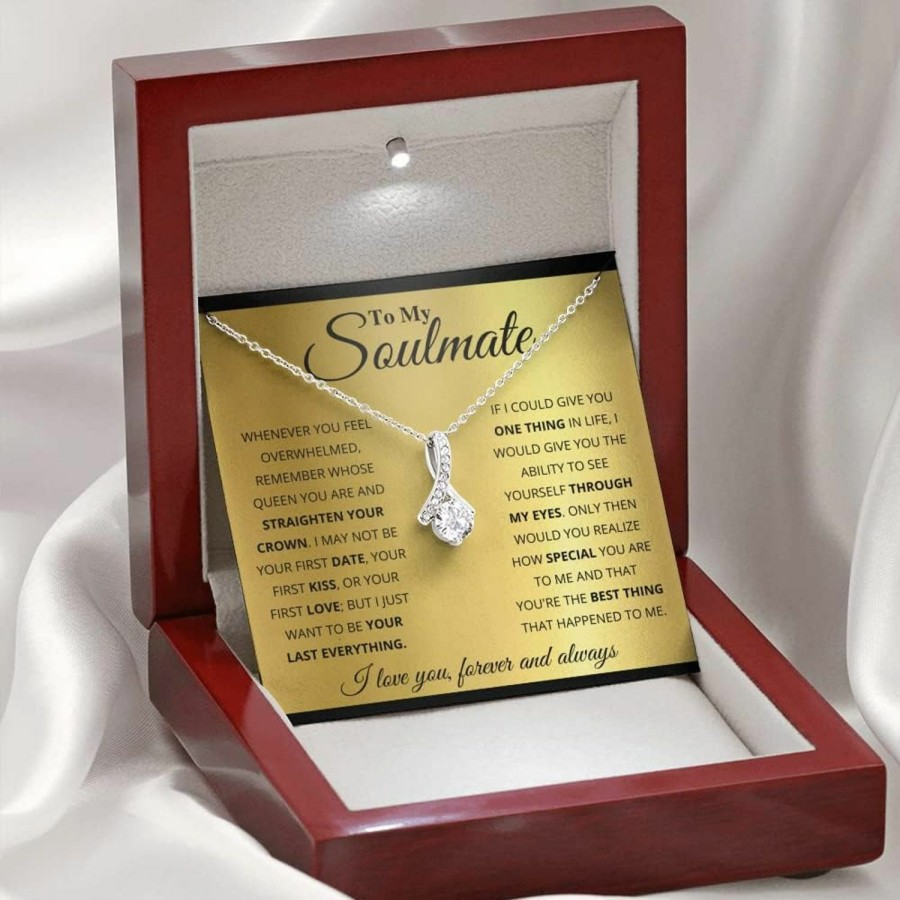 Necklaces | FG Family Gift Mall Fg Family Gift Mall Gifts For Wife Romantic, Wife Birthday Gift Ideas, To My Smoking Hot Wife Necklace, Necklace For Wife From Husband, Message Card And Gift Box (Led Box, Soulmate Gold Alluring)