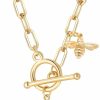 Necklaces | DoreenBeads Doreenbeads 18K Gold Sun Moon Star Compass Pendant Necklace Chunky Toggle Paperclip Chain Necklace With Heart Daisy Bee Charms For Women Girls 20 Inches