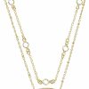 Necklaces | WARMDAY Warmday 14K Gold-Plated Multilayer Necklaces For Women Crystal Double Chain Synthetic Gemstone Pendant Fashion Jewelry Adjustable Tail Chain Length