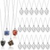 Necklaces | Landical Landical 24 Pieces Crystal Holder Necklace Silver Stainless Steel Crystal Cage Necklace Adjustable Metal Crystal Cage Necklace Interchangeable Gemstone Jewelry Metal Empty Pendant Net For Women Men