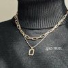 Necklaces | MUMU CABIN Mumu Cabin Chunky Gold Paperclip Link Chain Necklace With Cubic Zirconia For Women, Dainty 18K Gold Plated With Fashion Designer Style, Looks Trendy Mu007