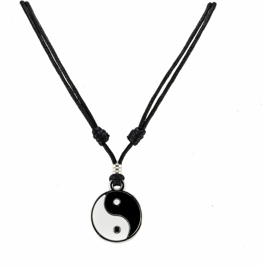 Necklaces | BlueRica Bluerica Yin And Yang On Adjustable Black Cord Necklace