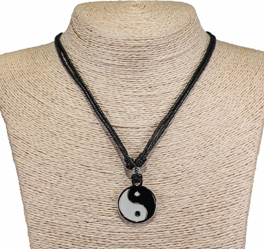 Necklaces | BlueRica Bluerica Yin And Yang On Adjustable Black Cord Necklace