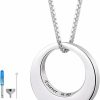 Necklaces | Jinlou Jinlou Circle Of Life Urn Necklace For Ashes - 925 Sterling Silver Always In My Heart Sterling Silver Cremation Urns Pendant Eternity Memorial Necklaces For Women