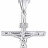 Necklaces | AFFY Affy Jesus Christ Inri Crucifix Cross Pendant Necklace Along With 18\" Rope Chain In 14K Gold Plated 925 Sterling Silver