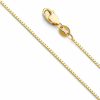 Necklaces | The World Jewelry Center The World Jewelry Center 14K Real Yellow Or White Or Rose/Pink Gold Solid 0.9Mm Box Link Chain Necklace With Lobster Claw Clasp