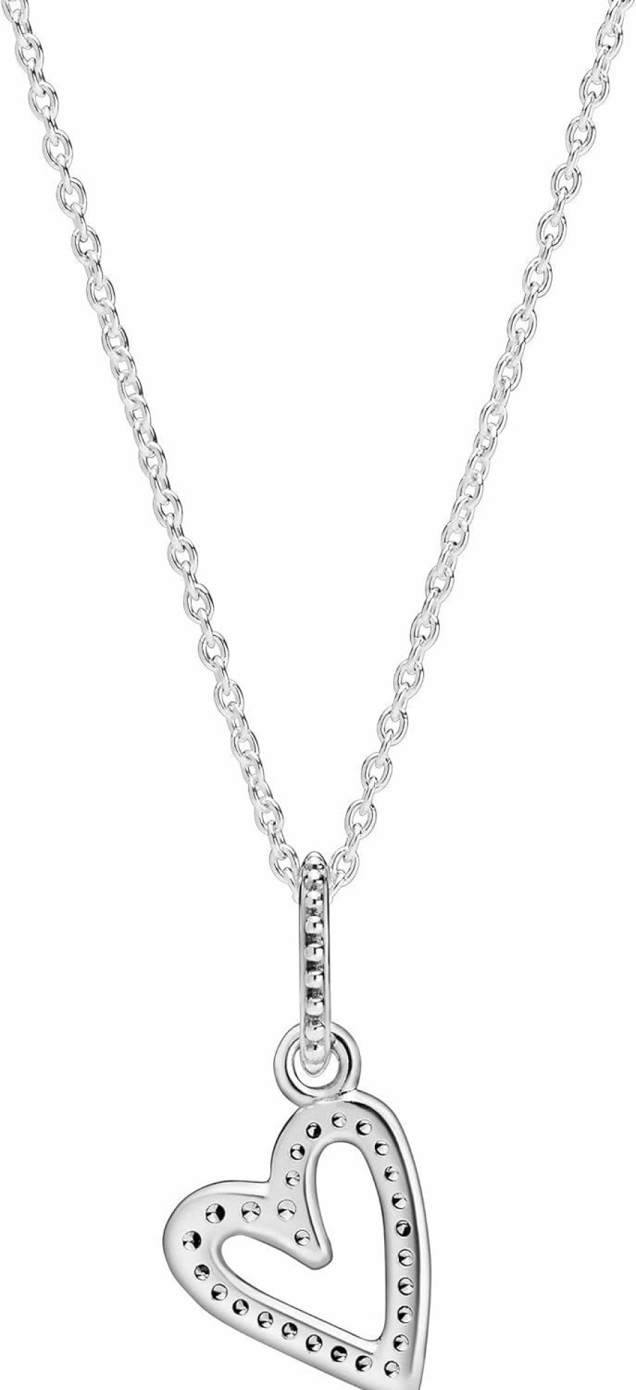 Necklaces | Pandora Pandora Jewelry Sparkling Freehand Heart Pendant Necklace - Great Gift For Her - Stunning Women'S Jewelry - Sterling Silver & Cubic Zirconia - 19.7\"