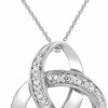 Necklaces | Amazon Collection Amazon Essentials Womens 18K Gold Over Sterling Silver Diamond Knot Pendant Necklace (Previously Amazon Collection)