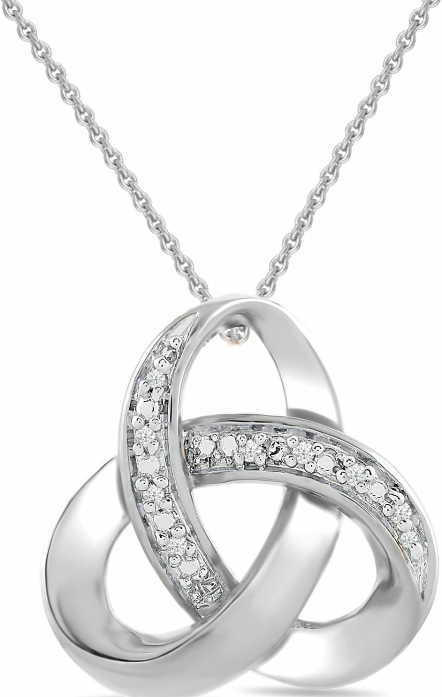 Necklaces | Amazon Collection Amazon Essentials Womens 18K Gold Over Sterling Silver Diamond Knot Pendant Necklace (Previously Amazon Collection)