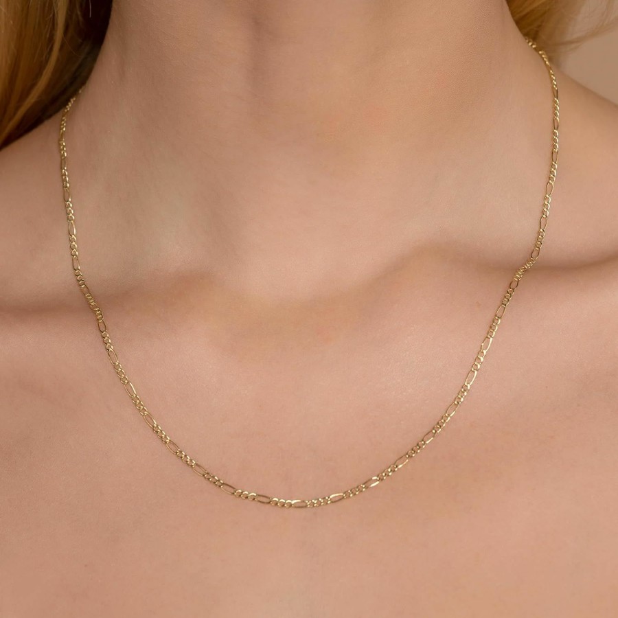 Necklaces | PORI JEWELERS Pori Jewelers 14K Gold 2.0Mm Figaro/3+1 Link Chain Necklace- Made In Italy -