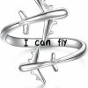 Necklaces | FLYOW Aircraft Jelwery Set S925 Sterling Silver Airplane Choker Necklace Ring Bracelet Anklet Earrings For Women Teen Girls, Best Gifts For Stewardess Flight Attendants Pilots