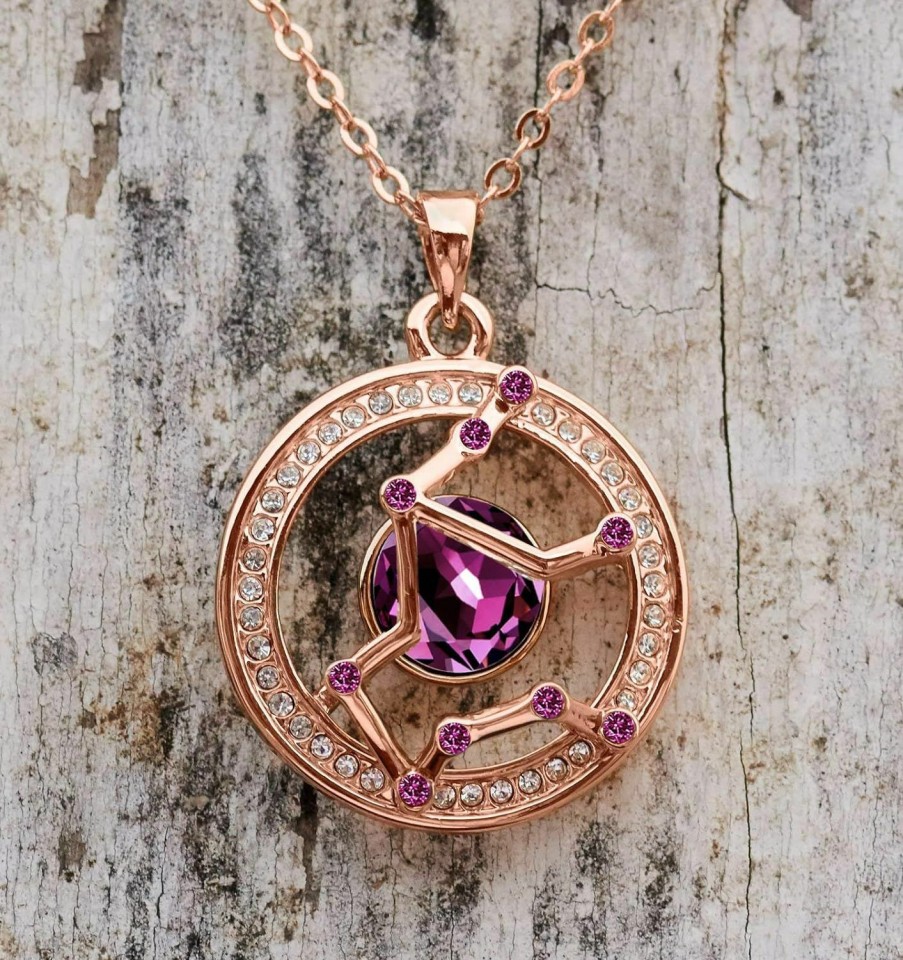 Necklaces | Leafael Leafael \"Superstar Zodiac Constellation Pendant Necklace Made With Premium Crystal Horoscope Jewelry, Gold Or Rose Gold Plated, 18\"+ 2\"