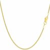 Necklaces | The Diamond Deal The Diamond Deal 14K Solid Yellow Or White Gold 1.00Mm Shiny Round Wheat Chain Necklace For Pendants And Charms With Lobster-Claw Clasp Womens Chains And Jewelry (16" 18" 20" Or 24 Inch)