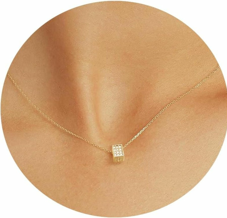 Necklaces | DIBOLA Dibola Gold Necklace For Women 14K Gold Plated Simple Dainty Gold Pendant Necklace Cute Cubic Zirconia Diamond Necklaces For Women Trendy Fashion Jewelry For Girls Women Gift