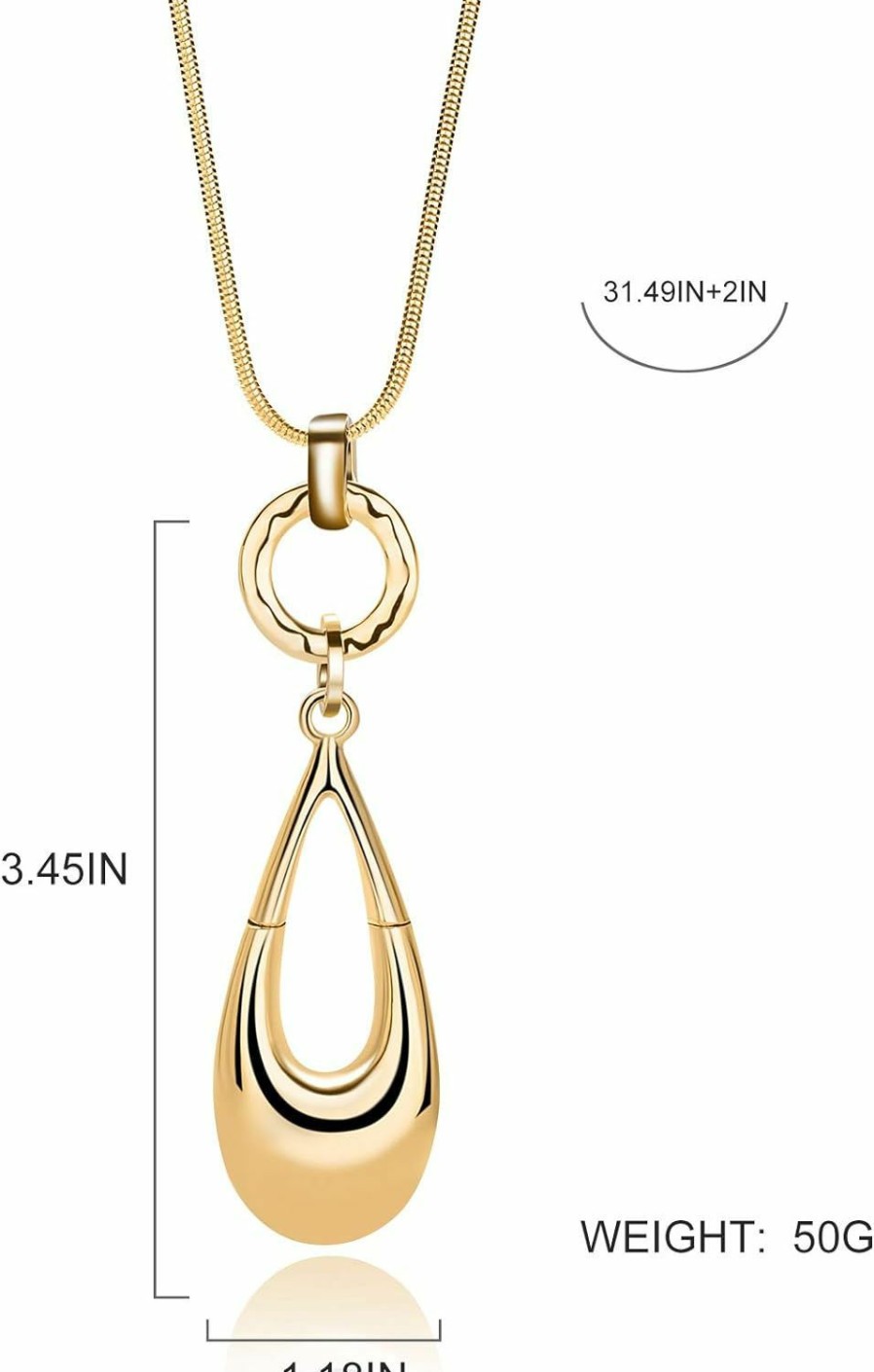 Necklaces | welbijoux Welbijoux Long Necklaces For Women Waterdrop Pendant Sweater Layered Y Statement Bohemian Silver Chain Necklace With Gifts Box Jewelry