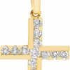 Necklaces | Boston Bay Diamonds Boston Bay Diamonds Diamond Cross Pendant In .925 Sterling Silver With 18\" Chain - Choice Of Color