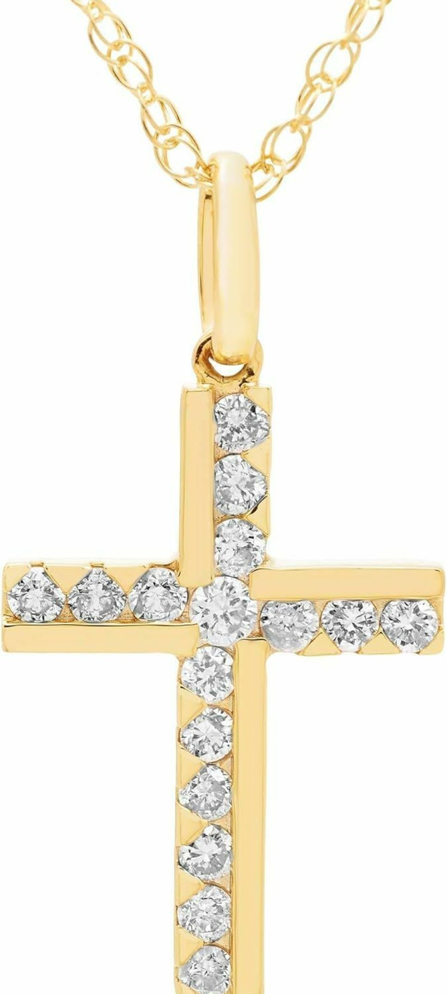 Necklaces | Boston Bay Diamonds Boston Bay Diamonds Diamond Cross Pendant In .925 Sterling Silver With 18\" Chain - Choice Of Color