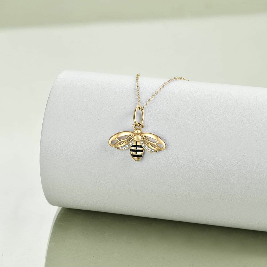 Necklaces | KECHO Kecho 14K Yellow Gold Honey Bee Jewelry For Women, Fine Gold Pendant Gifts For Her