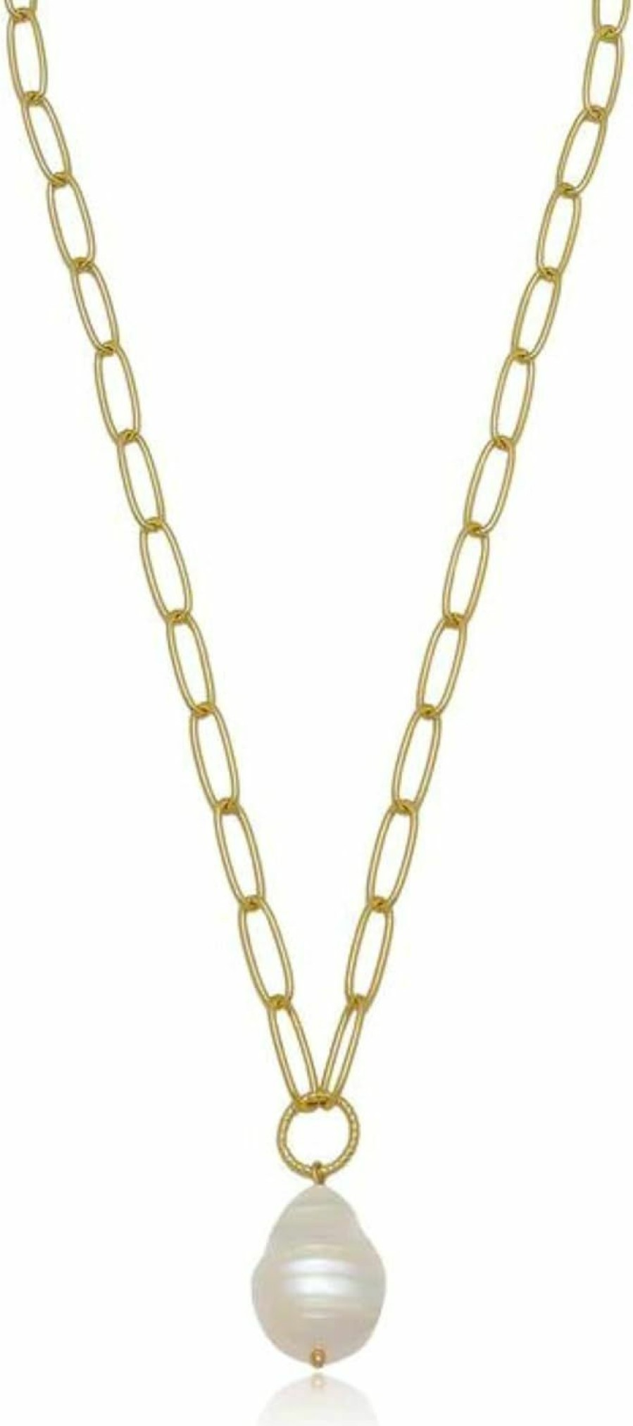 Necklaces | Ettika Ettika Gold Necklace. Pearl Necklace. Women Necklaces, Freshwater Pearl Pendant. 18K Gold Plated Necklaces. Gold Paperclip Chain, Jewelry