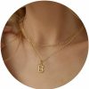 Necklaces | Turandoss Turandoss Bubble Letter Necklace Gold - Layered Gold Initial Necklaces For Women, Dainty Gold Initial Choker Chain Necklace Gold Jewelry For Women Teen Girls Gifts