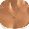 Necklaces | MONOZO Monozo Cross Necklace For Women - 14K Gold Plated Cross Necklace Layered Gold Cross Necklace Tiny Sideway Cross Choker Necklace Gold Cross Necklaces For Women Trendy Gold Jewelry Gifts For Women Girls