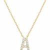 Necklaces | PAVOI Pavoi 14K Yellow Gold Plated Cubic Zirconia Initial Necklace | Letter Necklaces For Women | A Initial