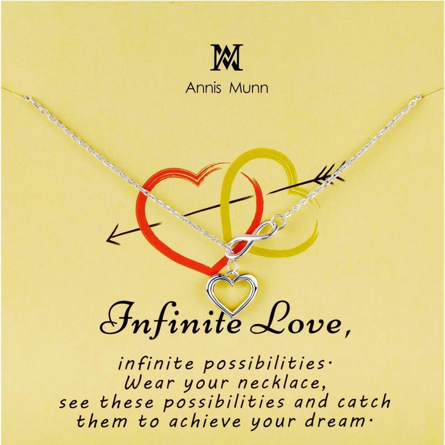 Necklaces | AM ANNIS MUNN Am Annis Munn Infinite Heart Necklace - 925 Sterling Silver Heart Necklaces For Women Gifts For Women Wife Girlfriend On Mothers Day Christmas Valentine'S Day Birthday