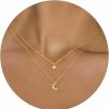 Necklaces | KOKUMAK Kokumak Layered Necklaces For Women, Dainty Gold Necklace 14K Gold Plated Moon And Star Pendant Necklace For Women Simple Gold Cz Diamond Choker Necklaces Trendy Gold Jewelry Gifts For Women Girls