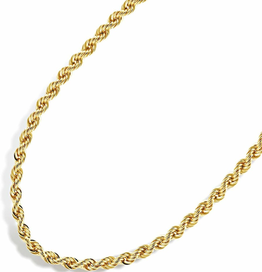 Necklaces | Jewelry Atelier Jewelry Atelier Gold Chain Necklace Collection - 14K Solid Yellow Gold Filled Rope Chain Necklaces For Women And Men With Different Sizes (2.1Mm, 2.7Mm, Or 3.8Mm)