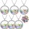 Necklaces | Highergo Highergo 6 Pcs Locket Necklace Diy Floating Round Locket Pendant Floating Memory Necklace For Women Friendship Necklace Memory Nostalgic