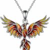 Necklaces | YAFEINI Yafeini Phoenix Pendant Necklace 925 Sterling Silver Jewelry Gifts For Women Girls Mom (Yellow Red Dripping Oil)