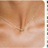 Necklaces | ZNBOH Znboh Birthstone Necklace For Women Dainty Trendy 14K Gold Plated Emerald Necklaces Simple Green Diamond Pendant Choker Blue Cute Cubic Zirconia Jewelry For Teen Girls Mothers Birthday Gifts