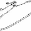 Necklaces | FAMARINE Famarine Cz Long Necklace, Rhinestone Bar Y Lariat Necklace Silver Tone For Women Birthday Gift