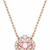 Necklaces | SWAROVSKI Swarovski Sparkling Dance Clover Necklace, Earrings, And Bracelet Jewelry Collection, Rose Gold Tone Finish, Pink Crystals, Clear Crystals