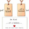 Necklaces | DIOWUS Diowus Be Kind Of A B Necklaces For Women, To Best Friends Sorority Sisters Inspirational Square Tubes Pendant With Hidden Message Stainless Steel Band Friendship Gift Jewelry