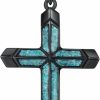 Necklaces | TwoAnts Twoants Black Cross Necklace 925 Sterling Silver Western Turquoise Pendant Necklace Gothic Black Jewelry Gifts For Men Women