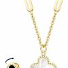 Necklaces | AILPIWE Ailpiwe Gold Clover Necklace For Women, 14K Gold Plated Lucky Clover Pendant Necklace For Women