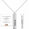 Necklaces | LIU JUN Liu Jun Be Kind Of A B Necklaces For Women, To Best Friends Sorority Sisters Inspirational Square Tubes Pendant With Hidden Message Stainless Steel Band Friendship Gift Jewelry