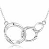 Necklaces | FENCCI Fencci 14K Real Gold Interlocking Circle Necklace For Women, Solid Gold Three Circle Necklace Generation Necklace, Three Sister Necklace Birthday Valentines Day Gift For Her Mom Nana Sister, 16+2 Inch