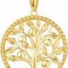 Necklaces | AGVANA Agvana Mothers Day Gifts 14K Solid Real Gold Tree Of Life Necklace For Women Dainty Pendant Necklace Fine Jewelry Anniversary Birthday Gifts For Women Girls Mom Wife Girlfriend Her Yourself, 16\"+2\"