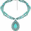 Necklaces | Bonuci Turquoise Collar Necklace Long Necklaces For Women Western Jewelry Silver Boho Necklace Pendant Choker Necklaces With Buckle For Women