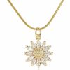 Necklaces | BZEBI Bzebi 14K Gold Plated Sunflower Necklace For Women Teen Girls Friendship Sunflower Gifts For Mom, Girlfriend, Sunshine Flowers Necklace Shiny Cubic Zirconia Petals Chain Length 16\"+4\" Extender