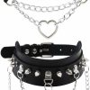 Necklaces | MUGEER BTY Leather Choker Collar Necklace, Heart Shape Gothic Punk Rock Choker Necklace Collars