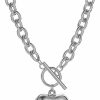 Necklaces | VCCKNB JEWELRY Chain Necklace For Women 18K White Gold Plated Chunky Cuban Chain Link Necklace With Heart Hypoallergenic Jewelry For Women