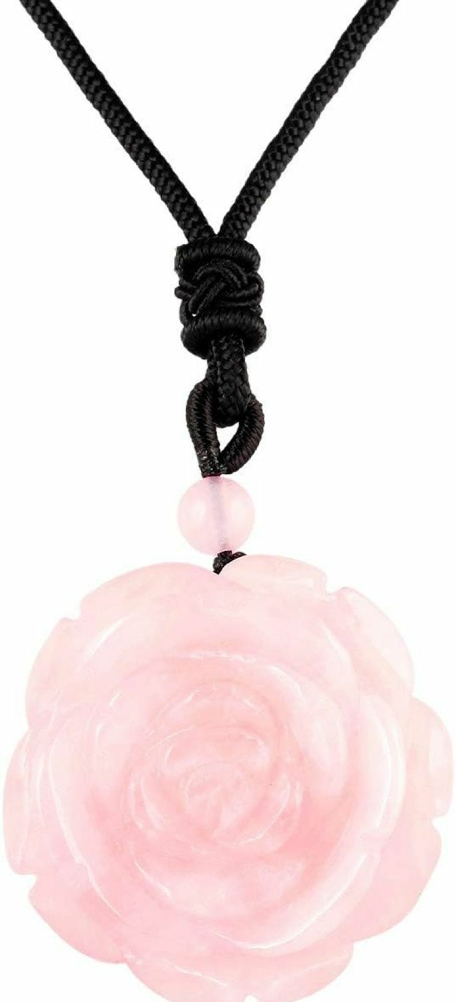 Necklaces | Rockcloud Rockcloud Hand Carved Flower Natural Crystal Stone Pendant Necklace For Women