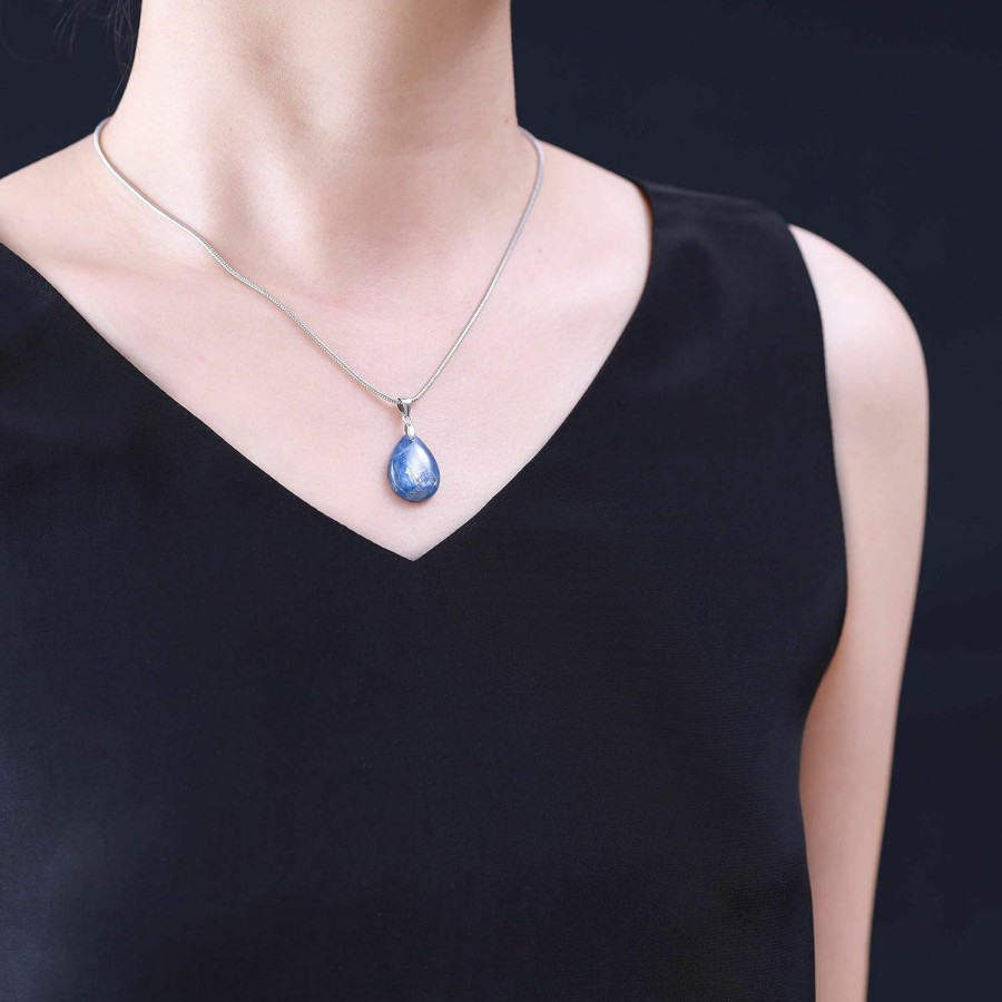 Necklaces | AMORWING Amorwing Stainless Steel Teardrop Healing Crystal Necklace