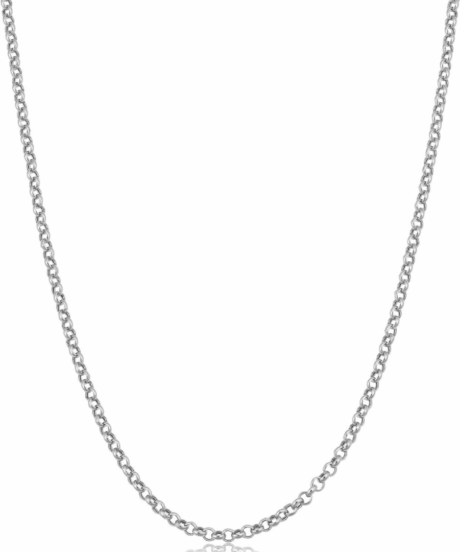 Necklaces | Kooljewelry Kooljewelry 14K White Gold 2.4 Mm Rolo Chain Necklace