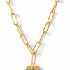 Necklaces | Sorority Shop Sorority Shop Delta Sigma Theta Paperclip Necklace — Dst 18K Gold Plated Sorority Gifts Necklace, Long-Lasting Delta Sigma Theta Gifts For Women