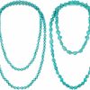 Necklaces | Henoyso Henoyso 2 Pcs Turquoise Beads Necklace 47.5 Inch Long Endless Necklace Multi Strand Layer Necklace Knotted Homemade Jewelry